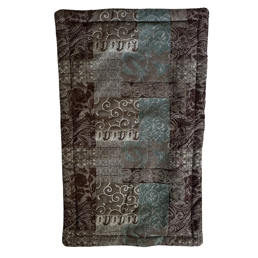 Croscill Home Galleria Quilt Shams 40x25 in California King Brown‎ Teal Set of 2